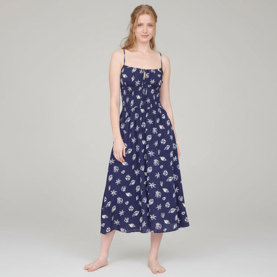VESTIDO AZUL NAVY ESTAMPADO