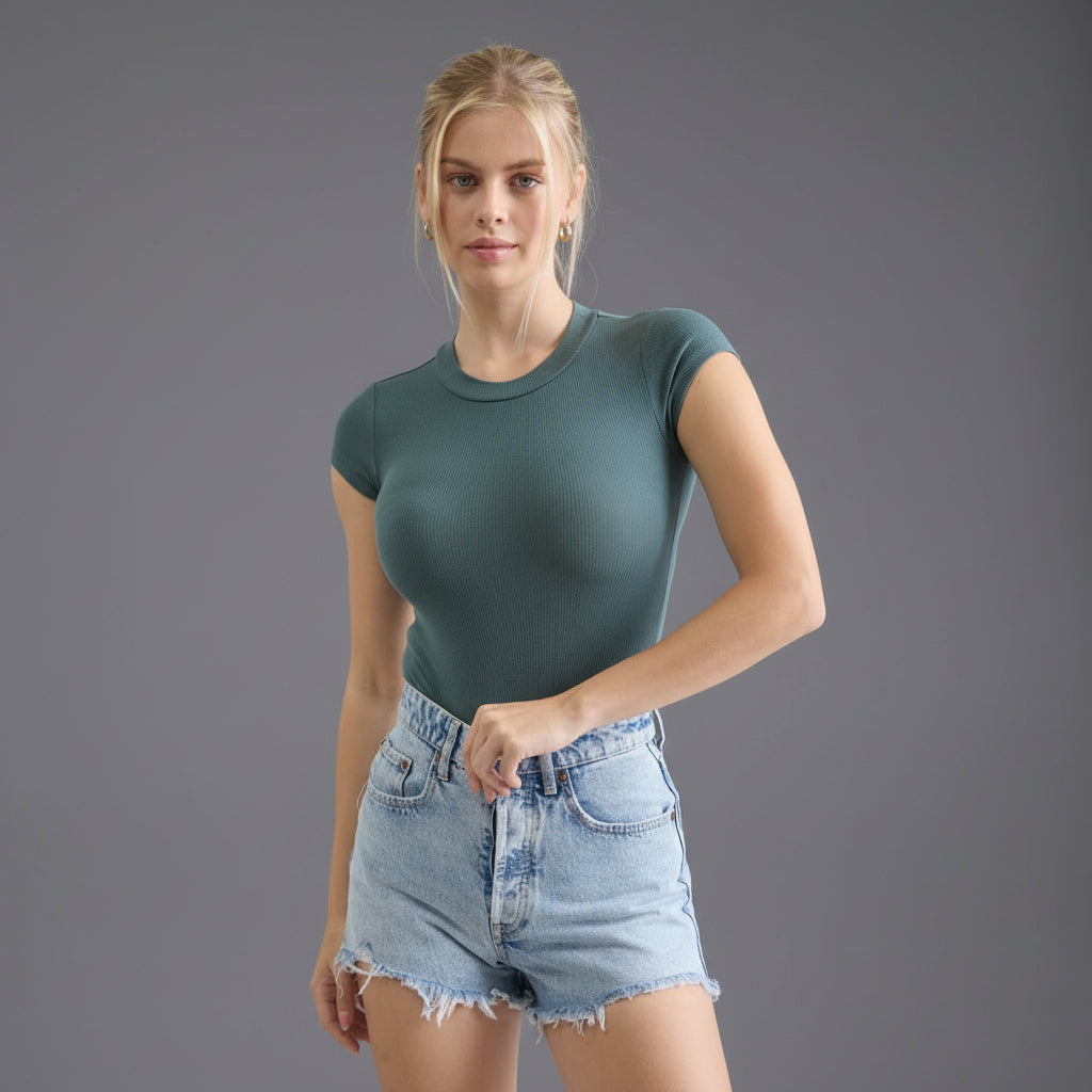 BODY CANALE HALTER MANGA CORTA