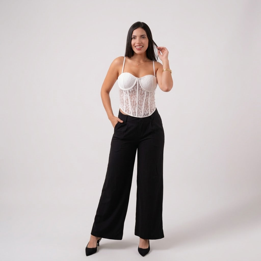 CORSET ENCAJE NEGRO