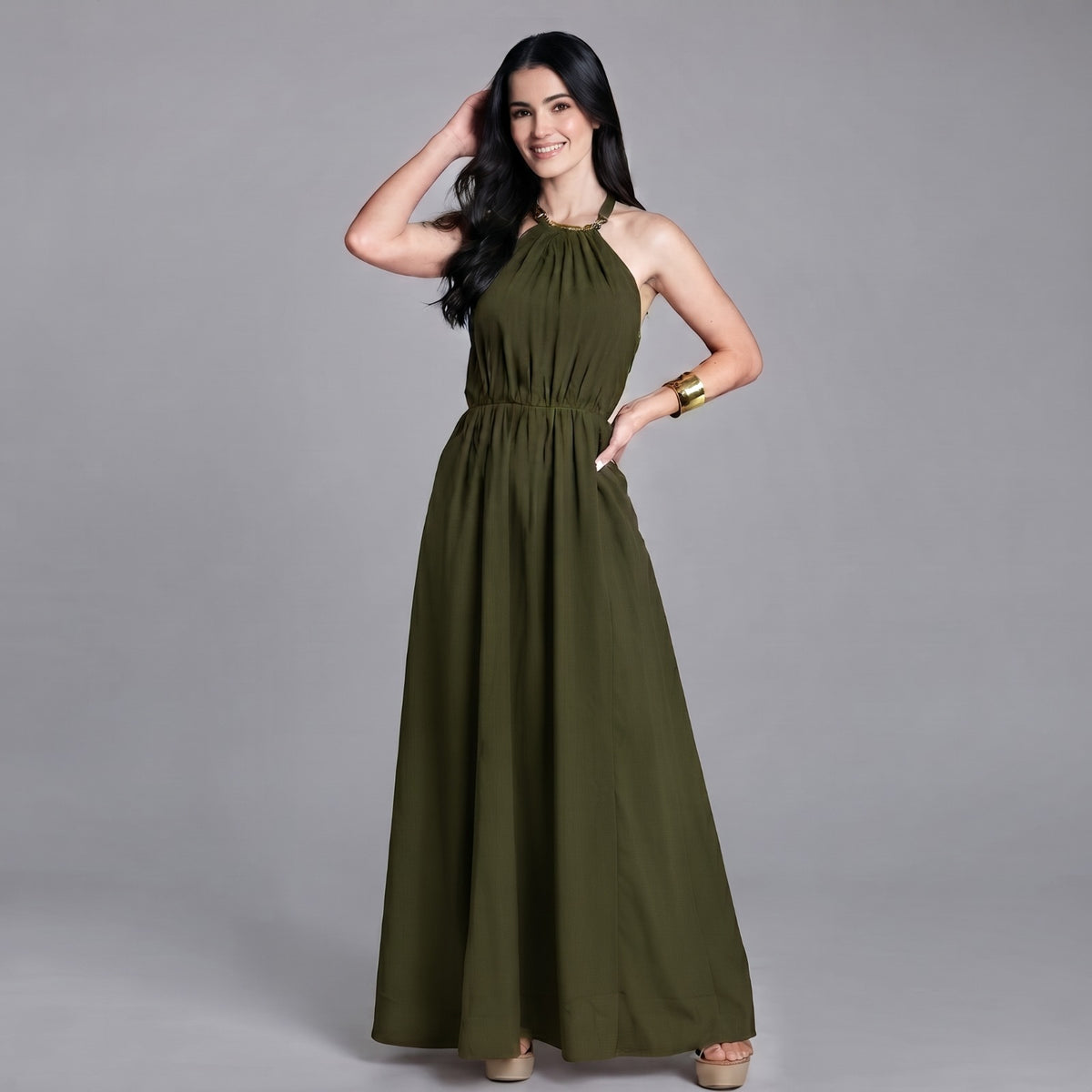 VESTIDO LARGO HALTER
