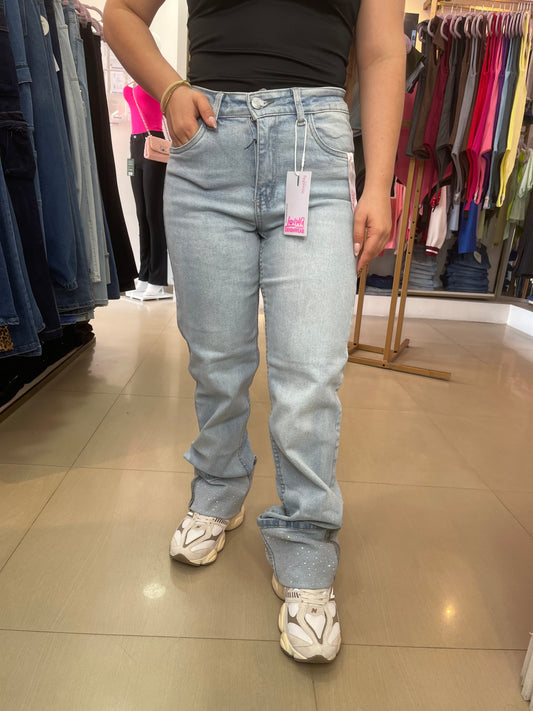 JEAN RUEDO BRILLOS DENIM CLARO MONDAY