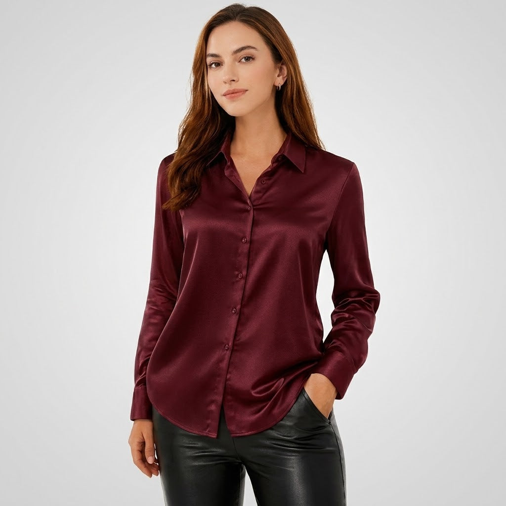 CAMISA MANGA LARGA SATEN