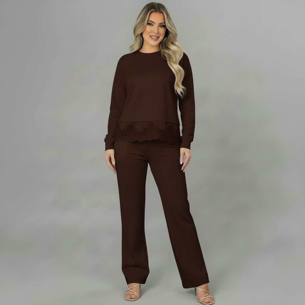 SET BLUSA ENCAJE Y PATALON BOTCUT
