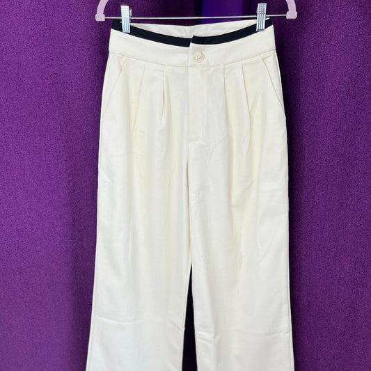 PANTALON ANCHO RECTO HUESO PRETINA NEGRA