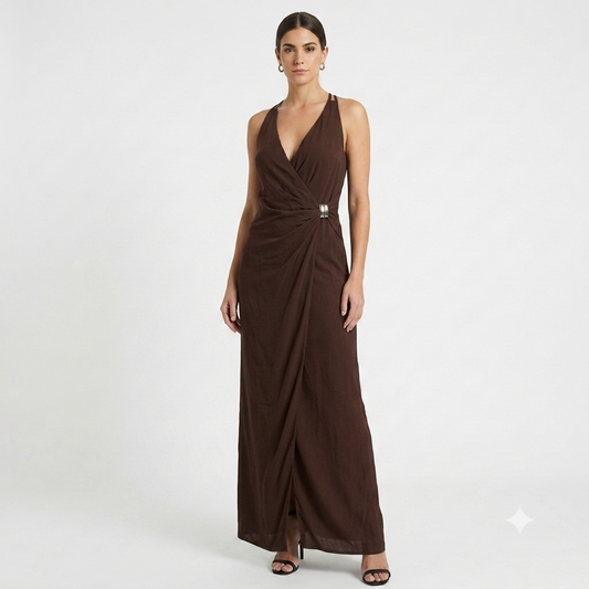 VESTIDO LARGO CRUZADO