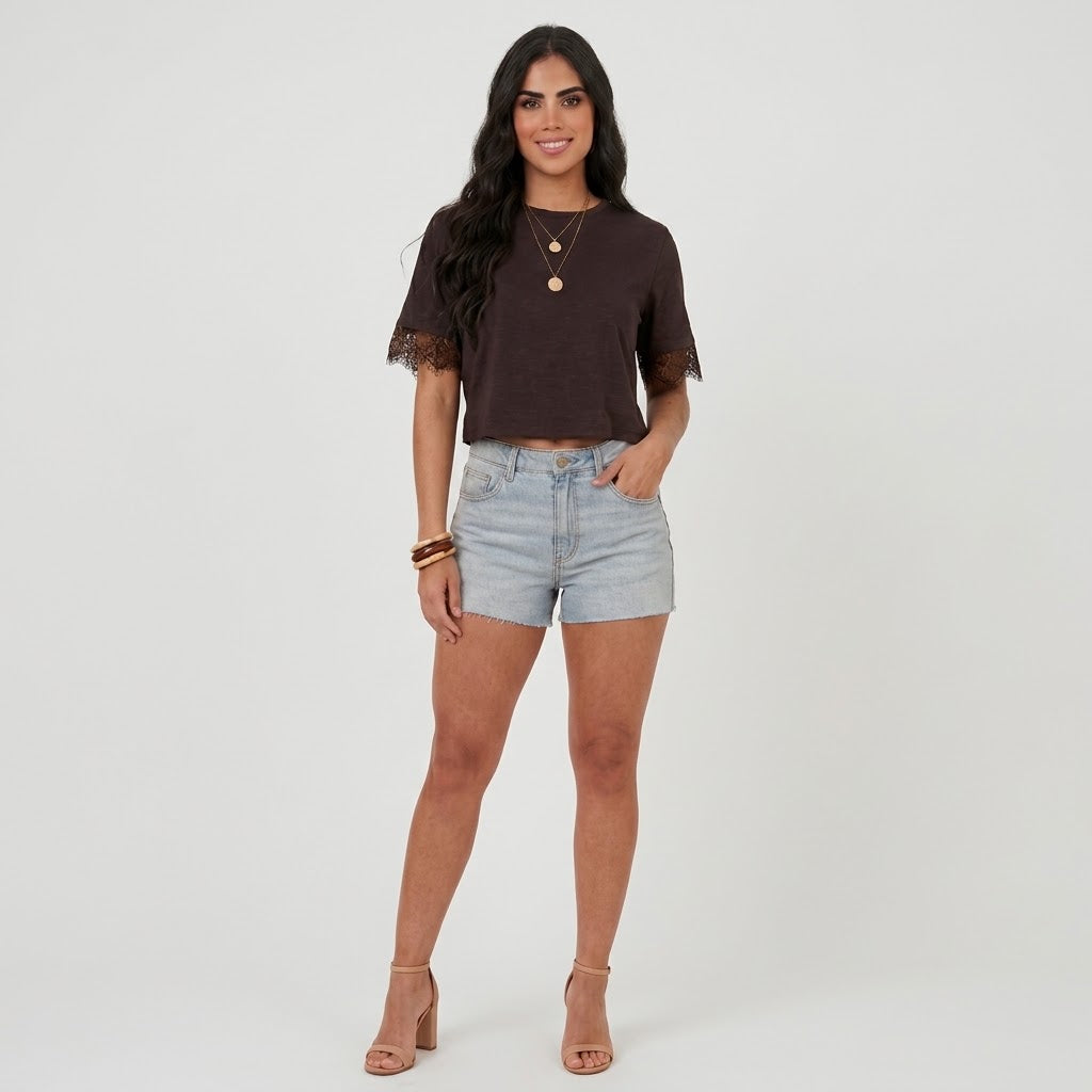 BLUSA ENCAJE MANGAS