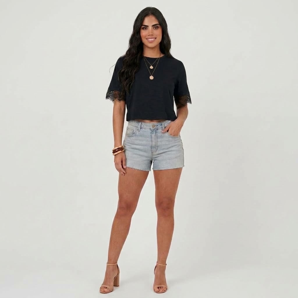 BLUSA ENCAJE MANGAS