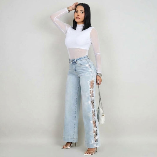 BLUSA CON TRANSPARENCIA MANGAS