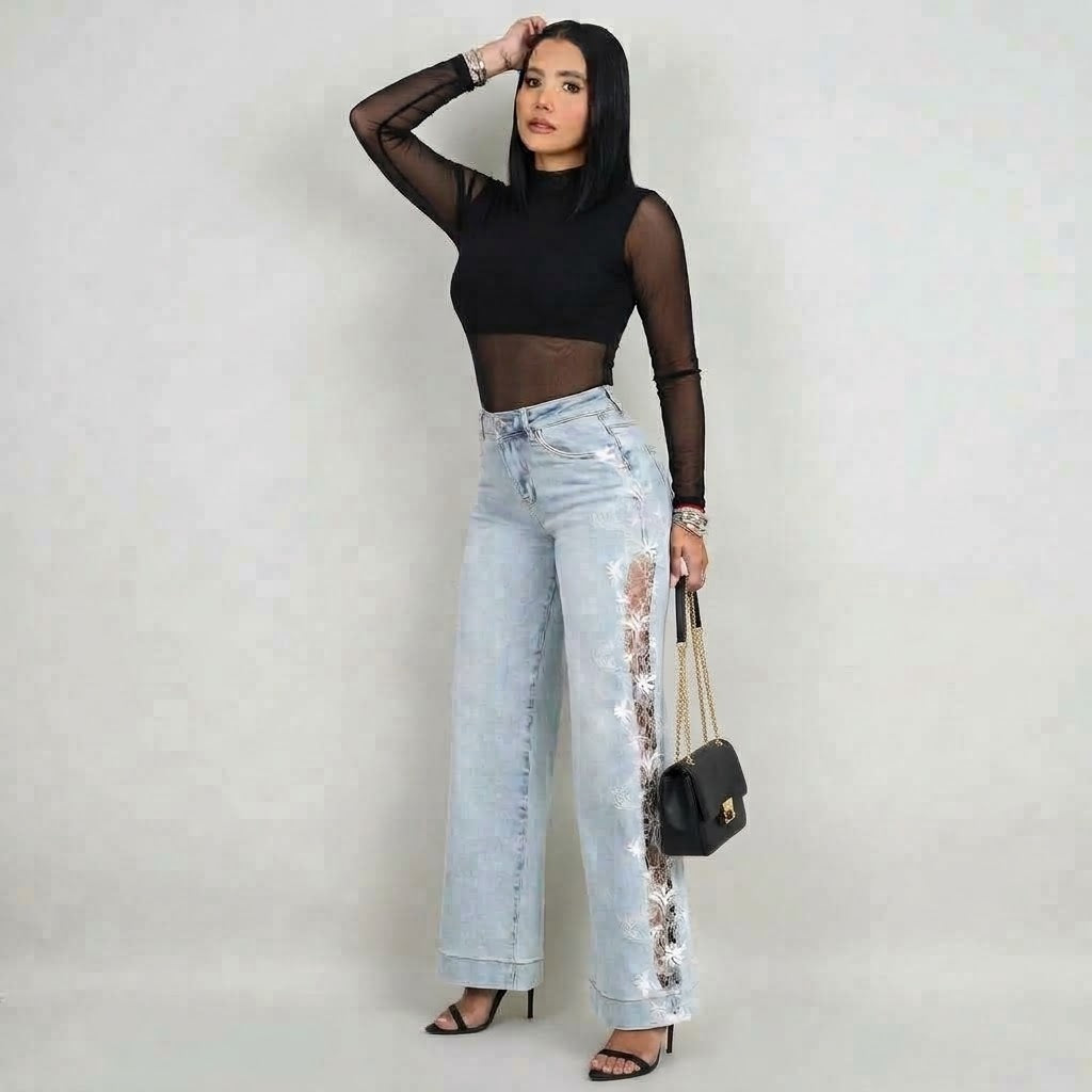 BLUSA CON TRANSPARENCIA MANGAS