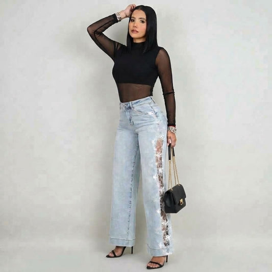BLUSA CON TRANSPARENCIA MANGAS