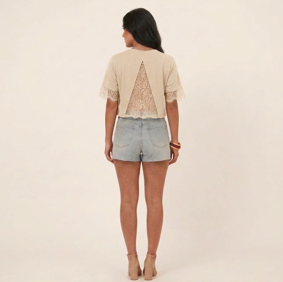 BLUSA ENCAJE MANGAS