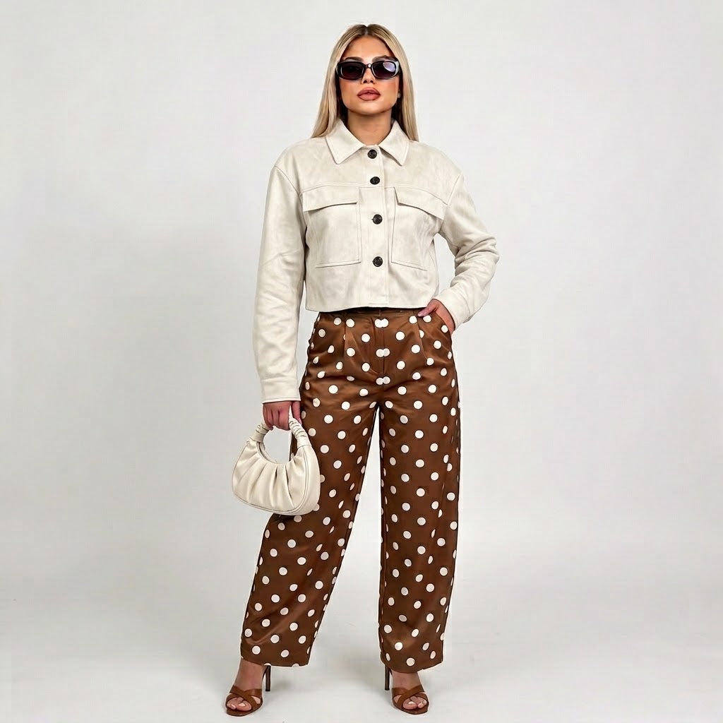 PANTALON BARREL POLKA DOTS