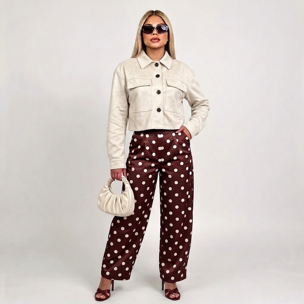 PANTALON BARREL POLKA DOTS