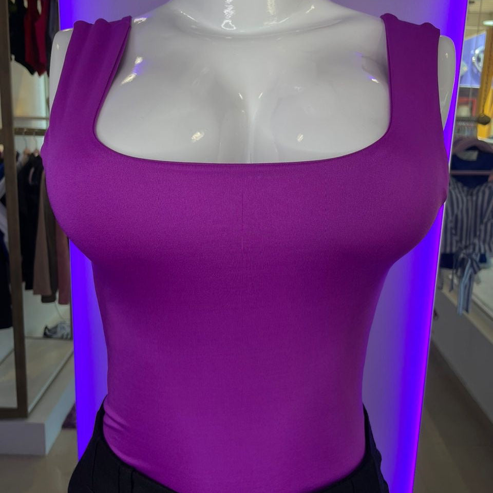 Body Manga Sisa Escotado Morado