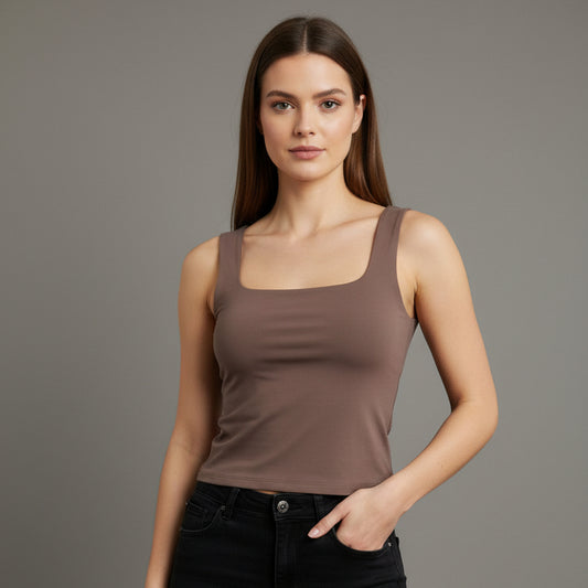 TOP FRANELILLA MARRON