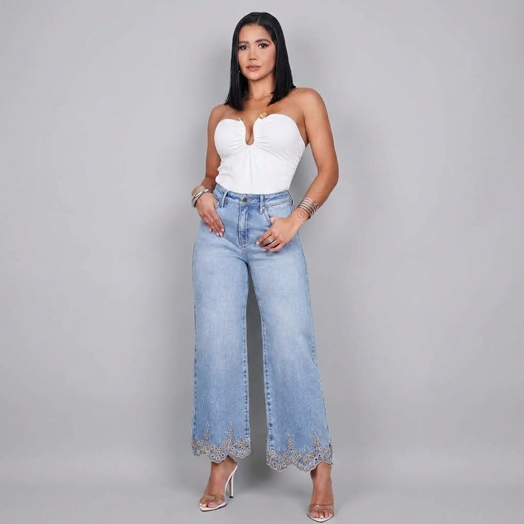 JEANS WIDE LEG BLONDA