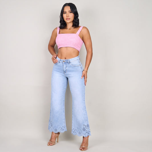 JEANS WIDE LEG BLONDA