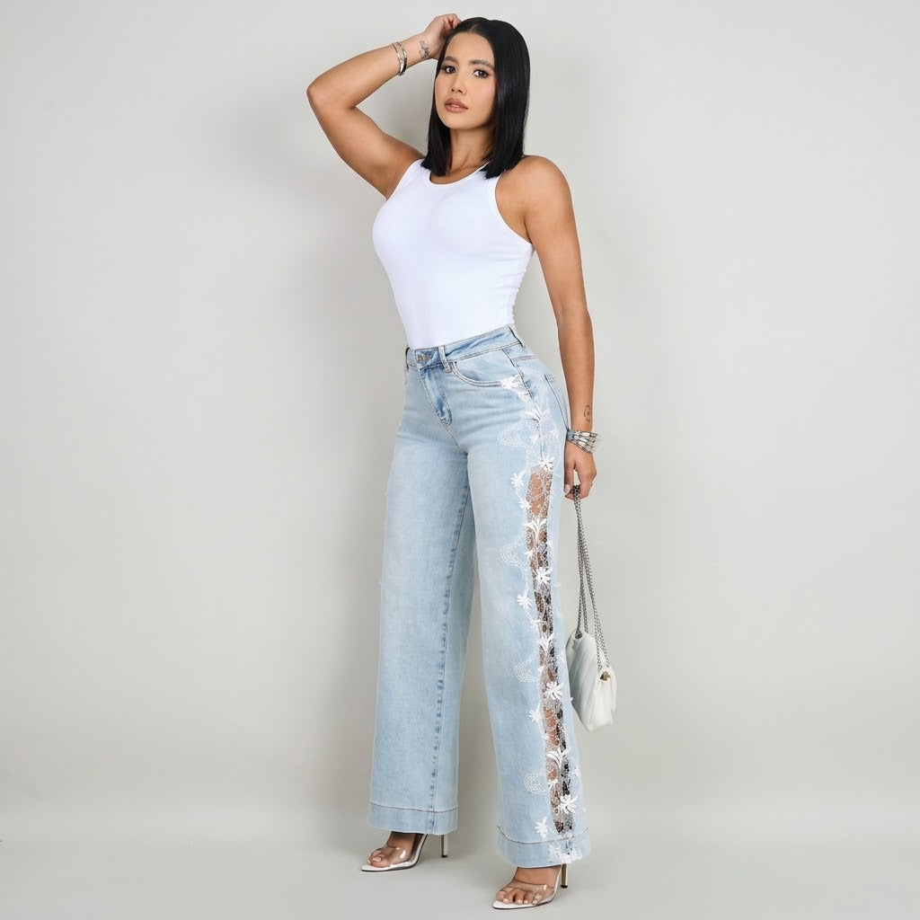 JEANS WIDE LEG BLONDA