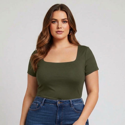BODY PLUS MANGA CORTA ESCOTADO