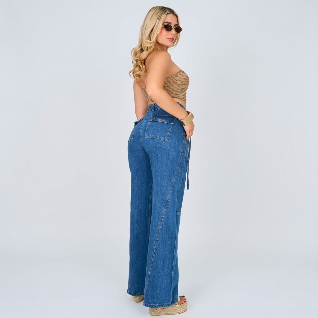 JEAN WIDE LEG BOLSILLOS