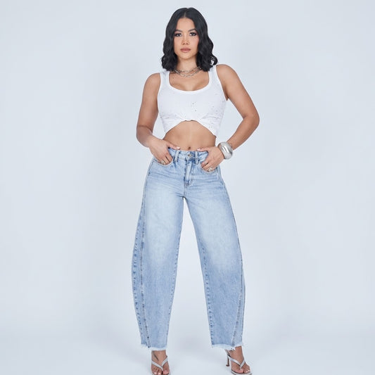 JEAN BAGGY BALLON POWER PUSH UP
