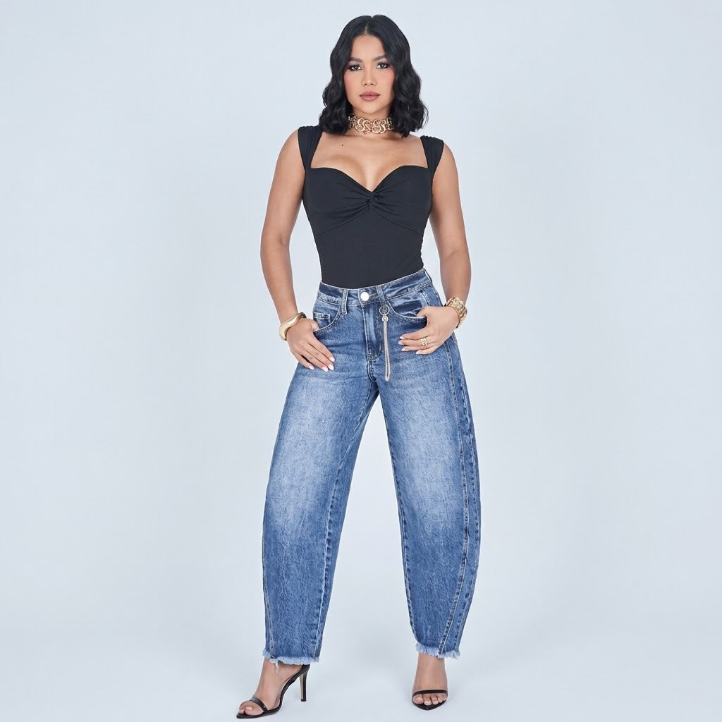 JEAN BAGGY BALLON POWER PUSH UP