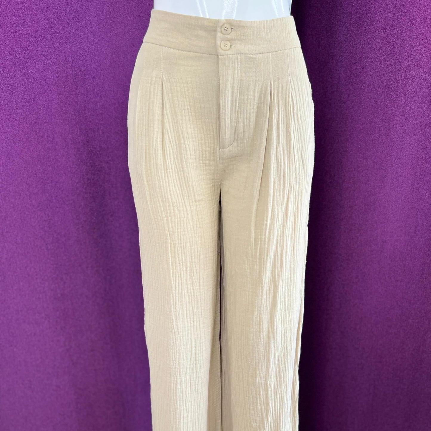 PANTALON RECTO ANCHO BEIGE