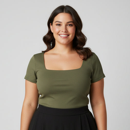 BODY PLUS MANGA CORTA ESCOTADO