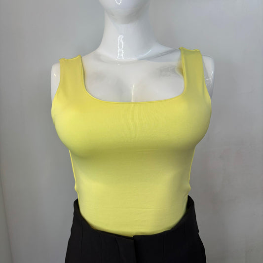 Body Manga Sisa Escotado Amarillo