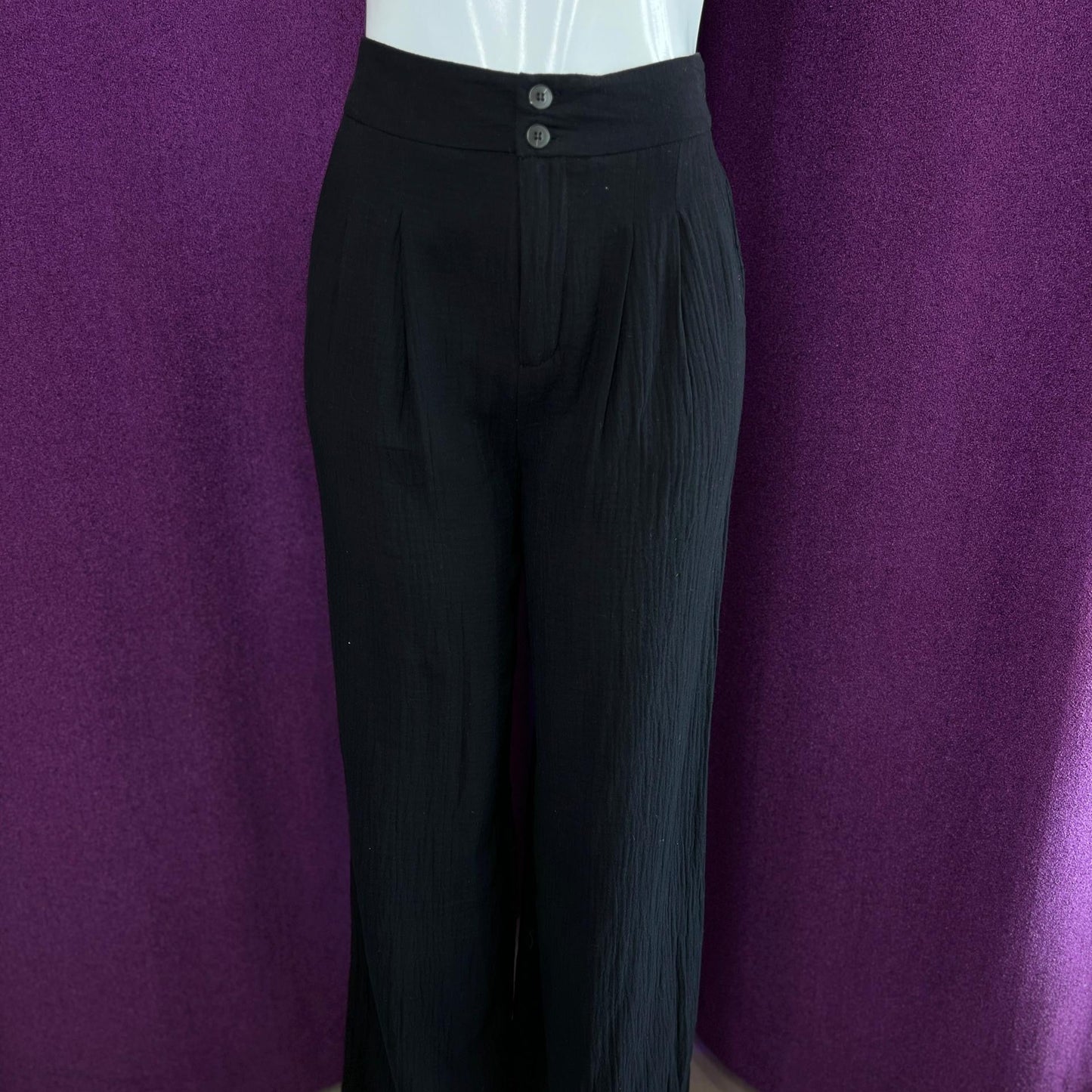 PANTALON RECTO ANCHO NEGRO