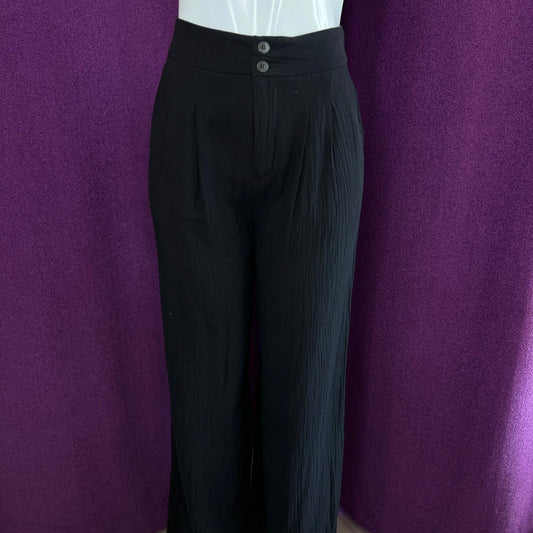 PANTALON RECTO ANCHO NEGRO