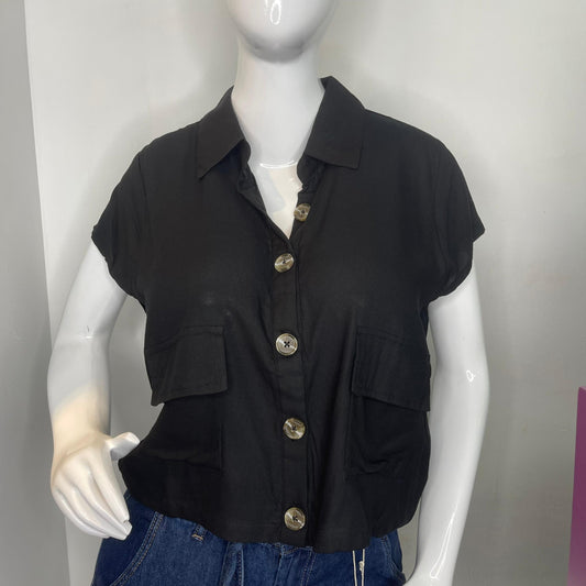 CAMISA MANGA CORTA NEGRA
