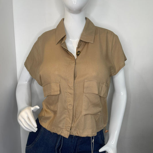 CAMISA MANGA CORTA BEIGE