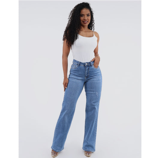 JEAN STRAIGHT DENIM CLARO