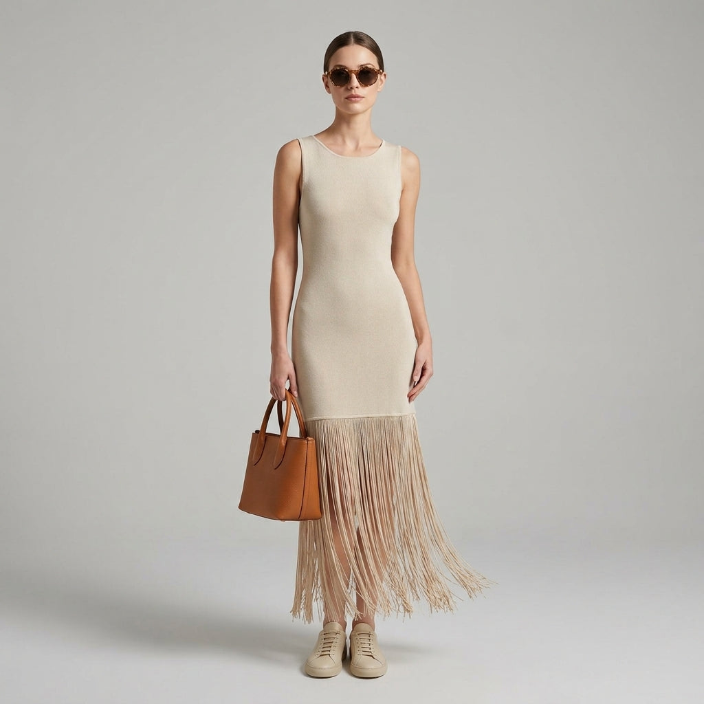 VESTIDO LARGO FLECOS