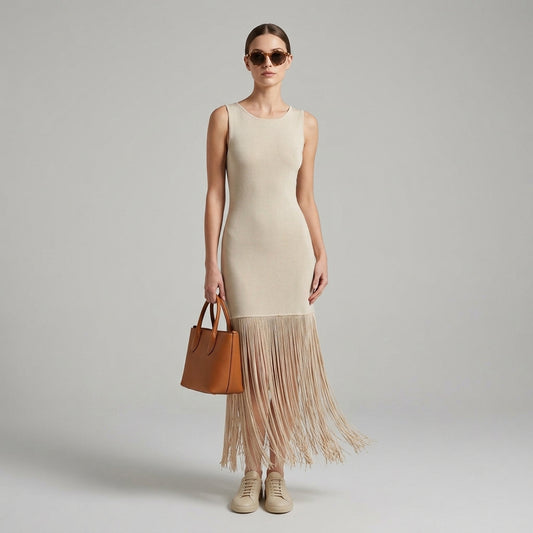 VESTIDO LARGO FLECOS