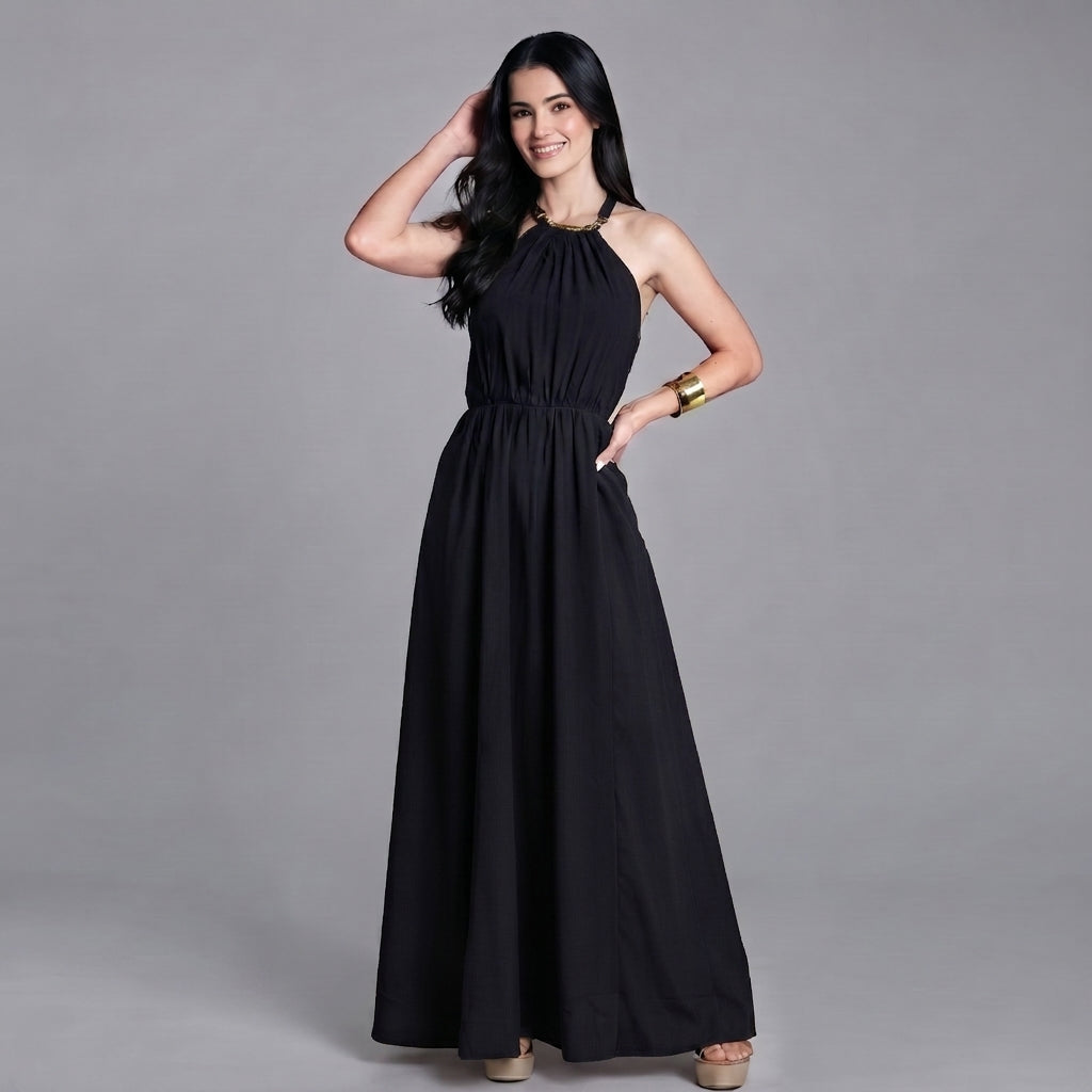 VESTIDO LARGO HALTER