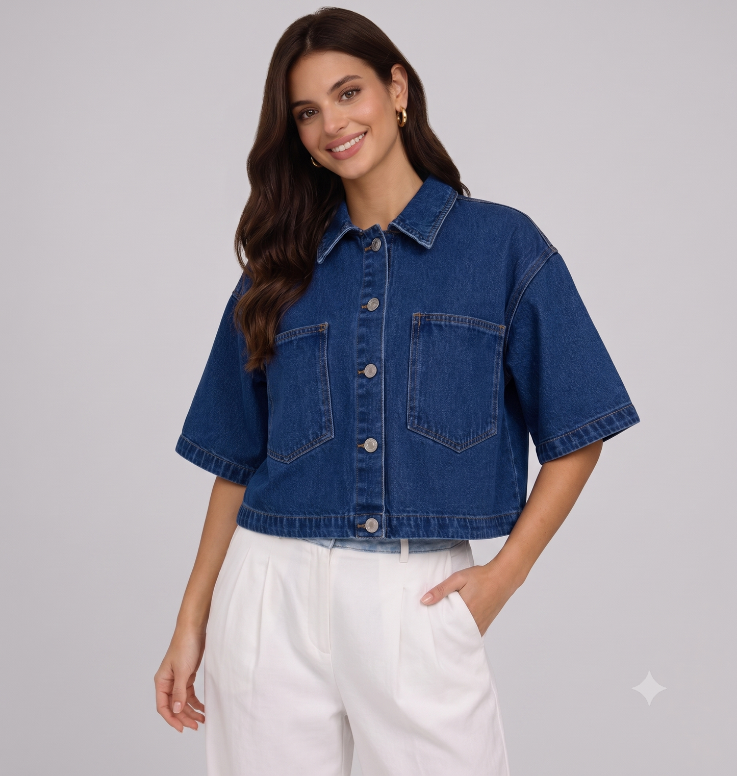 CHAQUETA DENIM CORTA