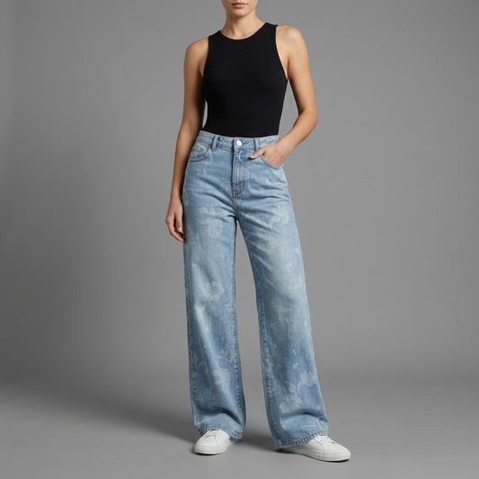 JEAN WIDE LEG  ESTAMPADO FLORES