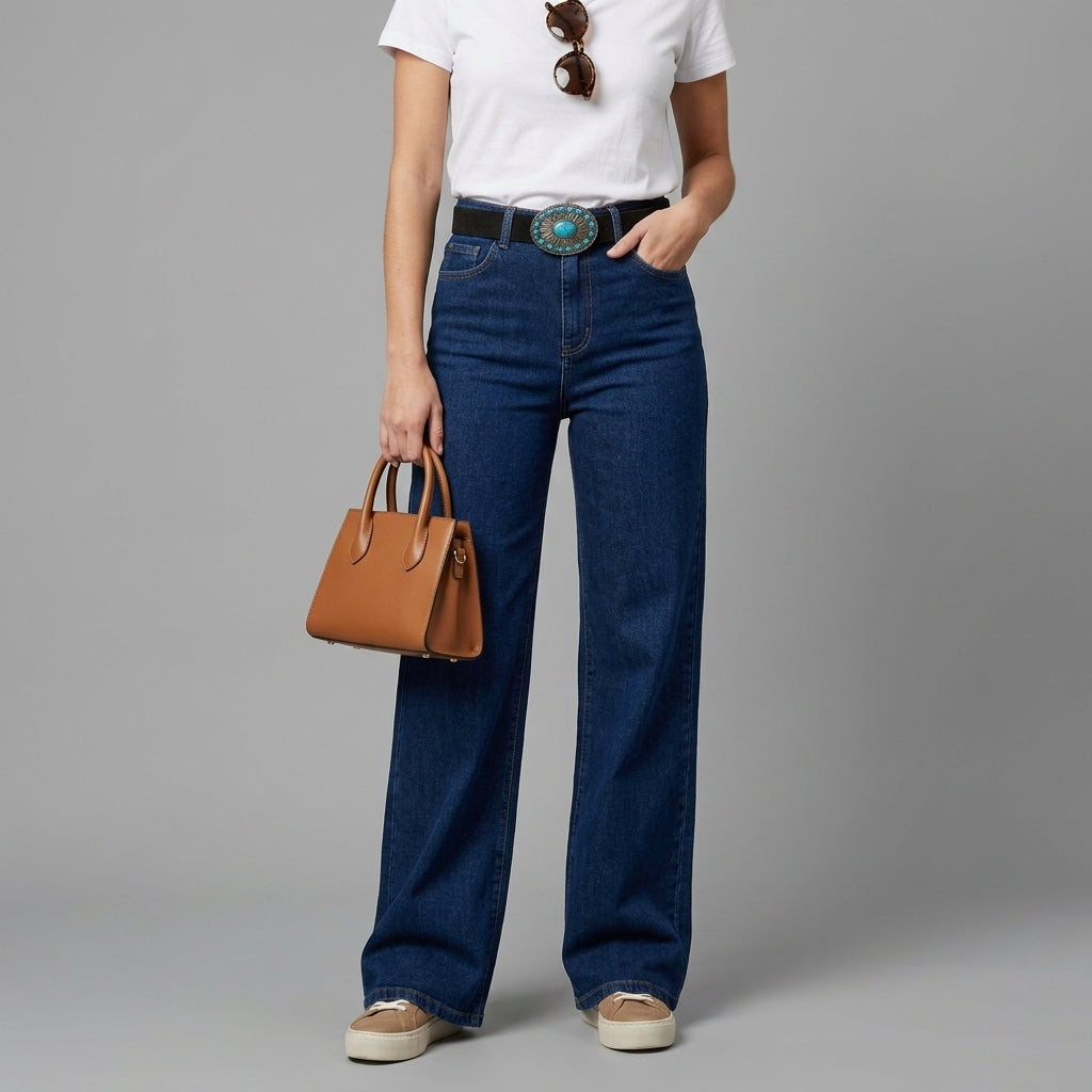 JEAN WIDE LEG ANCHO CON CINTURON