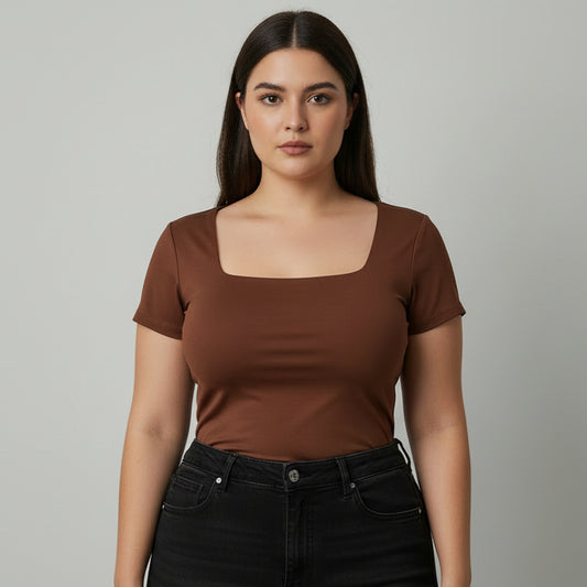 BODY PLUS MANGA CORTA ESCOTADO