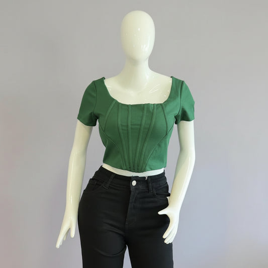 TOP MANGA CORTA CON CIERRE