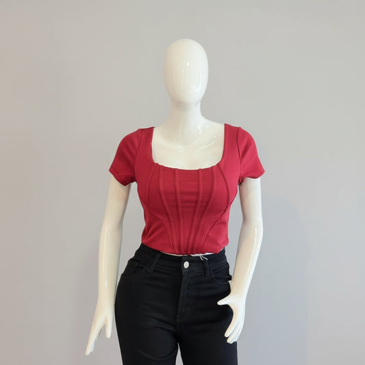 TOP MANGA CORTA CON CIERRE