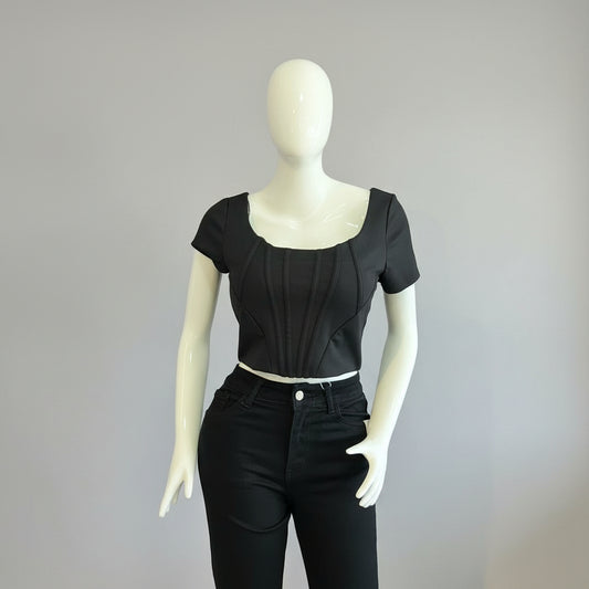 TOP MANGA CORTA CON CIERRE