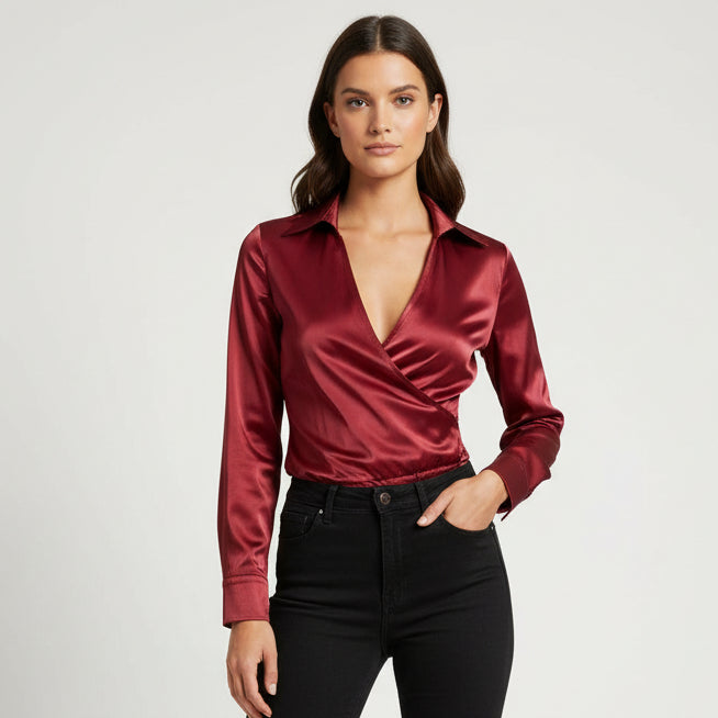 BODY MANGA LARGA CUELLO POLO