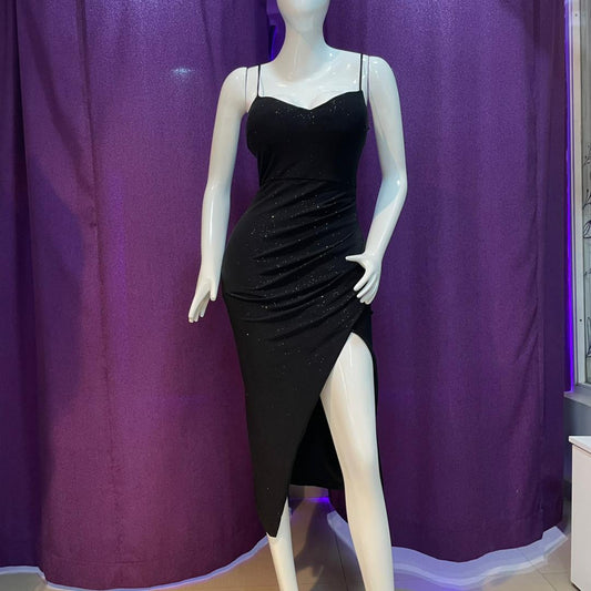 VESTIDO NEGRO BRILLO