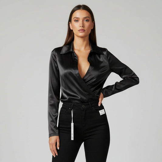 BODY MANGA LARGA CUELLO POLO