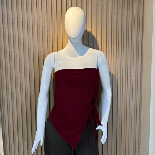 TOP STRAPLESS ABERTURA ASIMETRICO