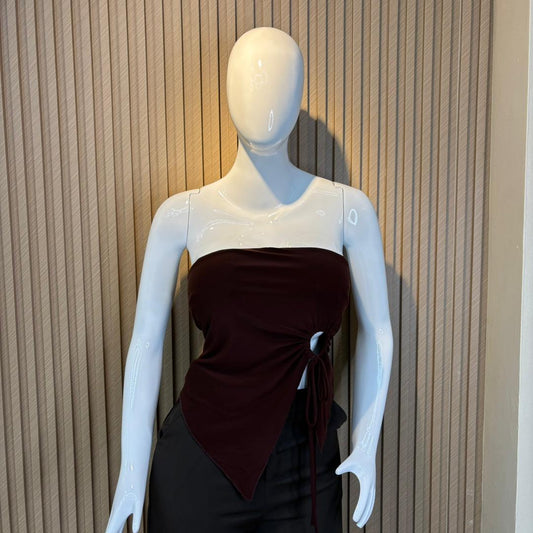 TOP STRAPLESS ABERTURA ASIMETRICO