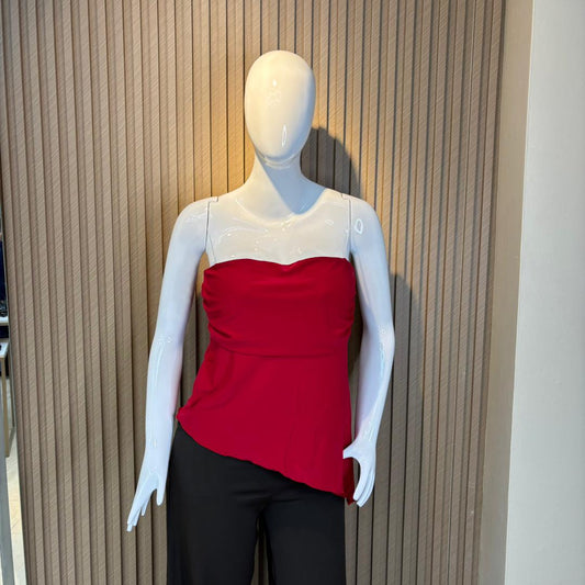 TOP STRAPLESS ASIMETRICO